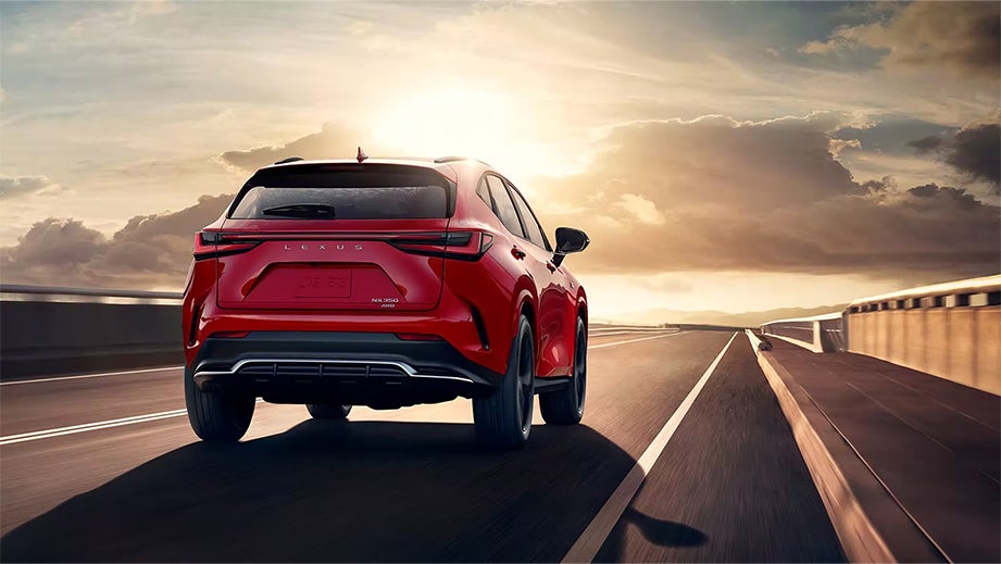 Rear three-quarter view of a Lexus NX