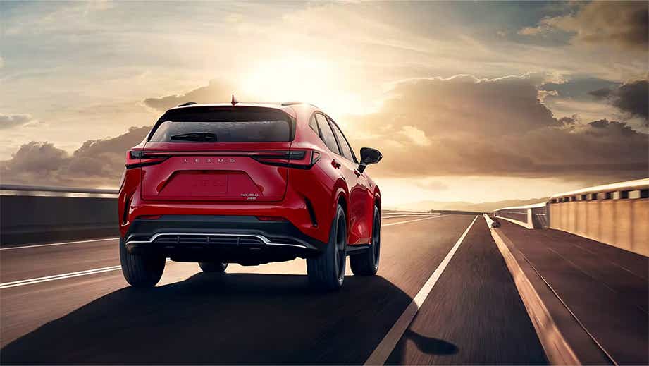 Rear three-quarter view of a Lexus NX