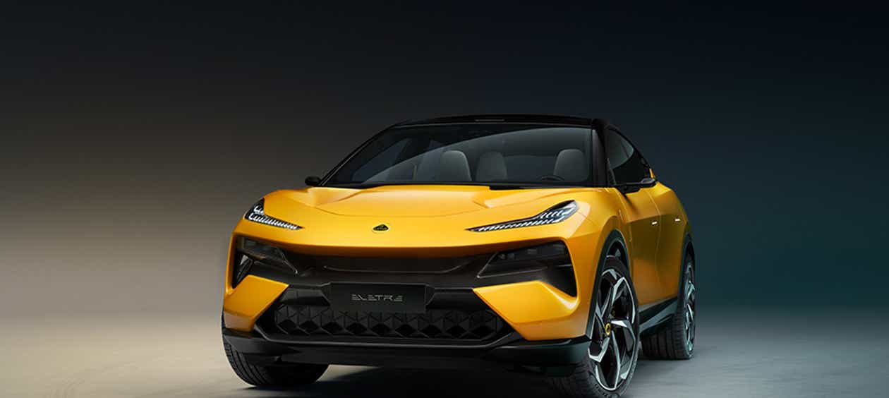 Front view of a Solar Yellow Lotus Eletre