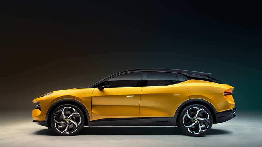 side view of a Solar Yellow Lotus Eletre