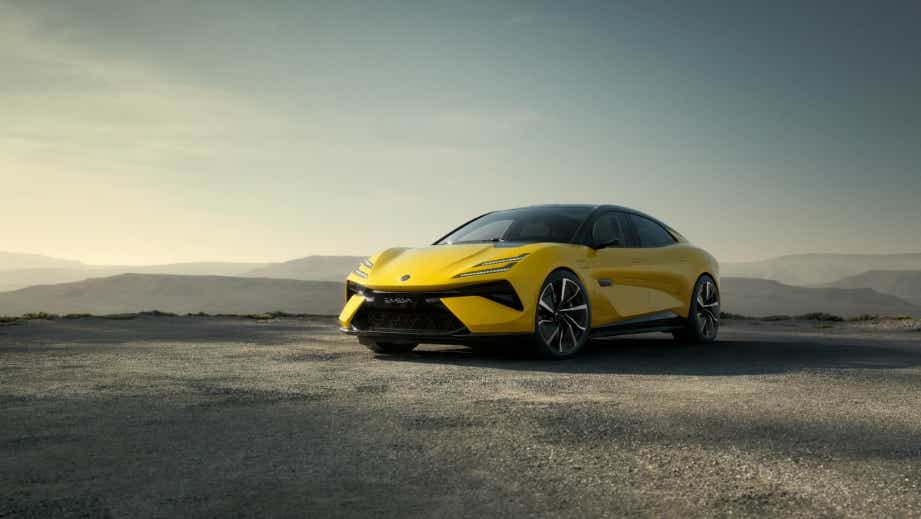 front three-quarter view of a Solar Yellow Lotus Emeya