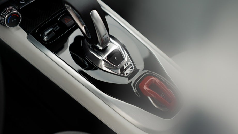 Gear selector console of a Lotus Emira