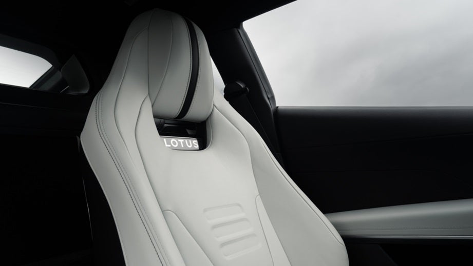 interior sports seat of a Lotus Emira