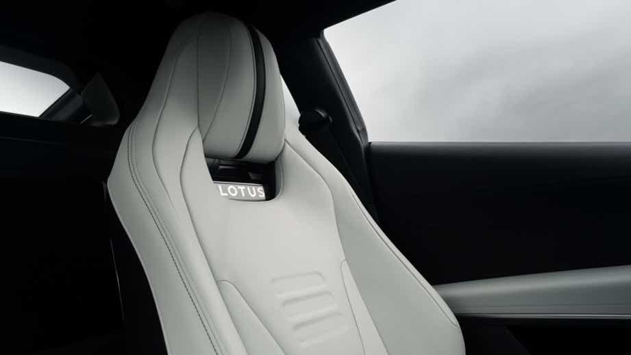 interior sports seat of a Lotus Emira