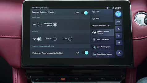 Infotainment screen close-up of a MG Astor