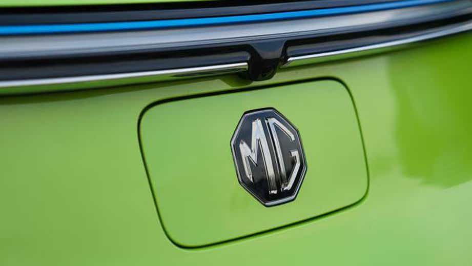 rear close-up of a Apple Green With Starry Black MG Comet EV