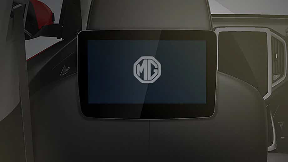Rear seat entertainment screen of an MG Hector