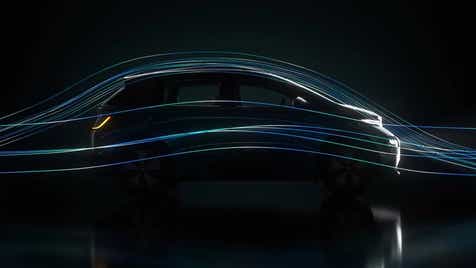 Side profile of a MG Windsor EV with aerodynamic lines