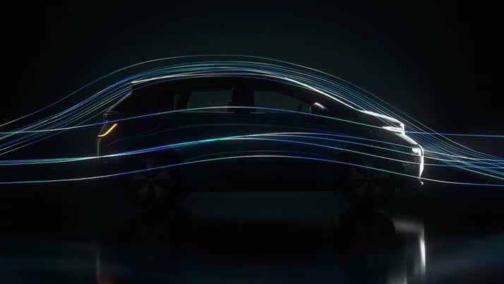 Side profile of a MG Windsor EV with aerodynamic lines