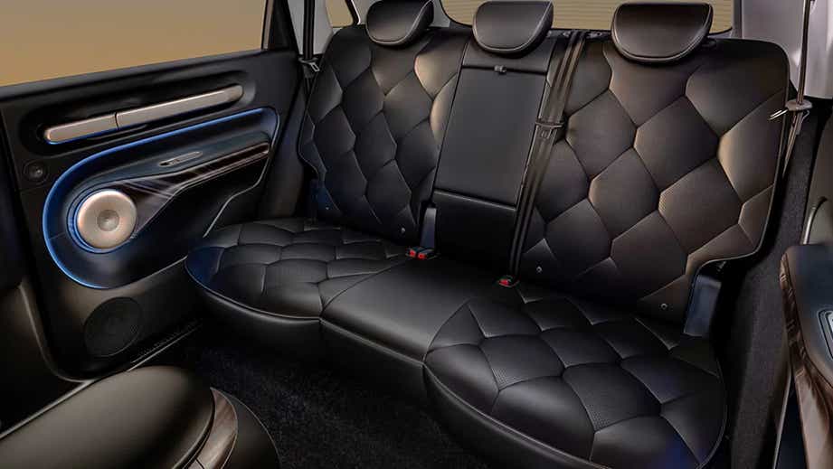 rear seat view of a MG Windsor EV