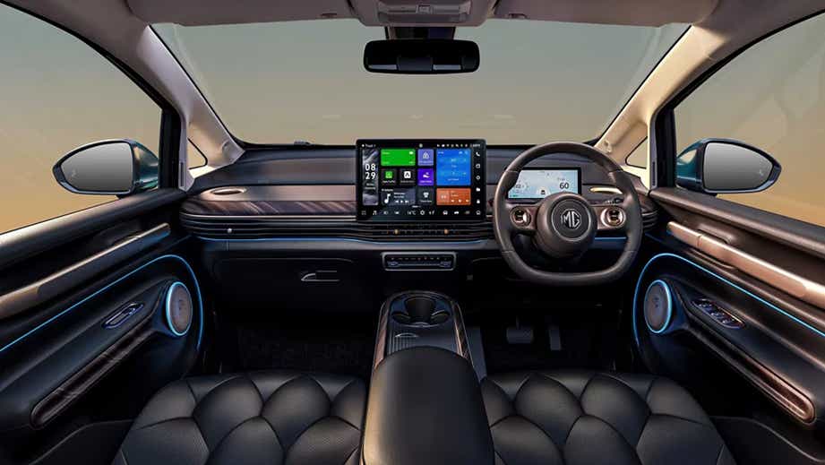 interior dashboard view of a MG Windsor EV