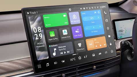 Infotainment screen of a MG Windsor EV