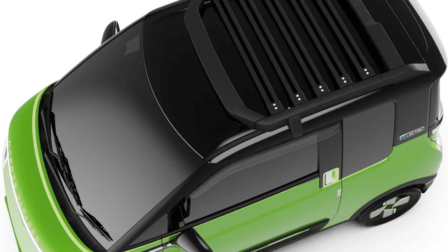 top view of a Apple Green With Starry Black MG Comet EV