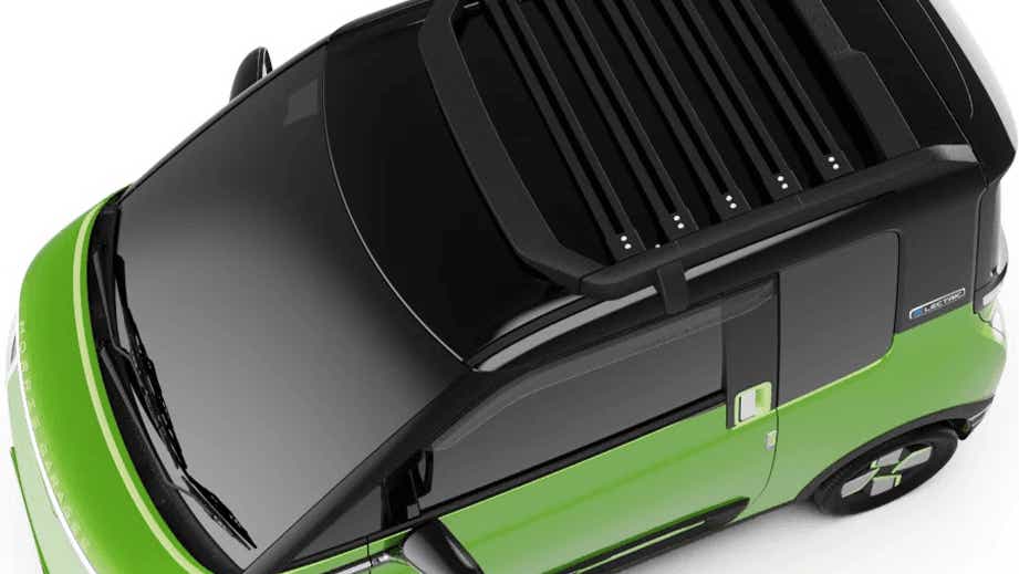 top view of a Apple Green With Starry Black MG Comet EV