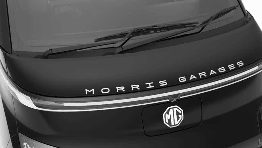 Front bonnet and MG badge of an MG Comet EV