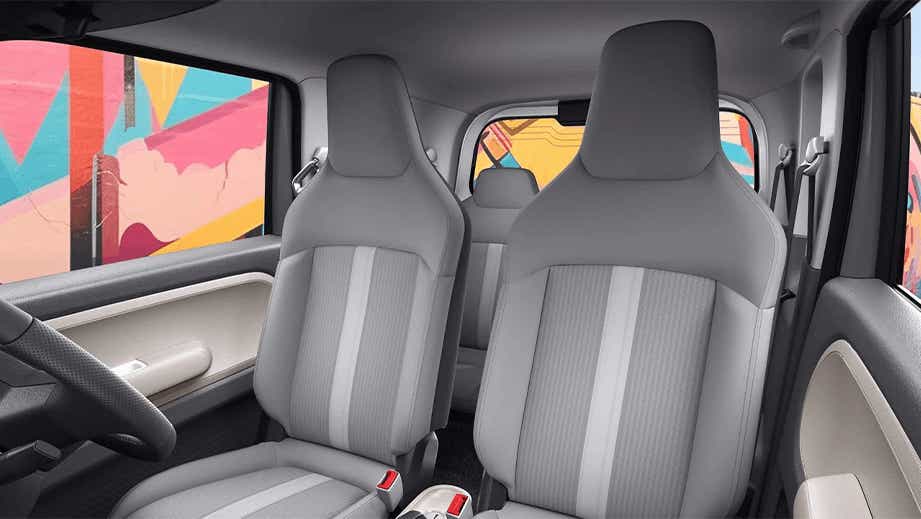 interior front seats view of a MG Comet EV