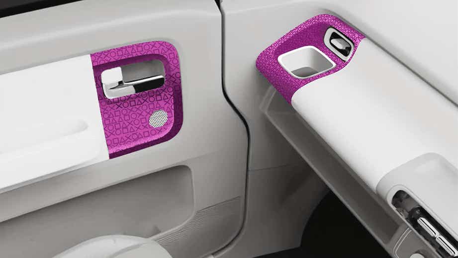 front interior door panels of a MG Comet EV