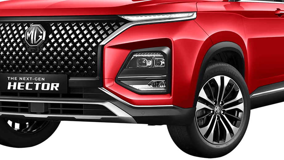 front three-quarter of a MG Hector Plus