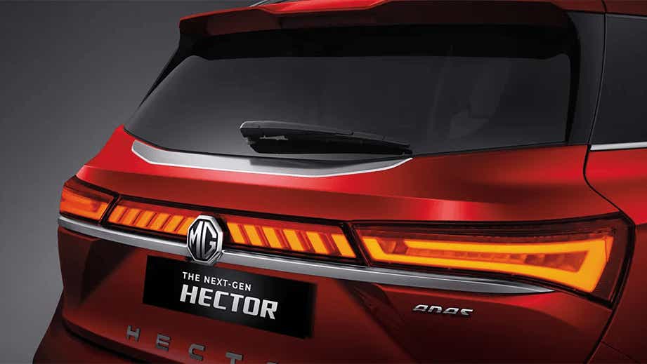 rear view of a MG Hector Plus