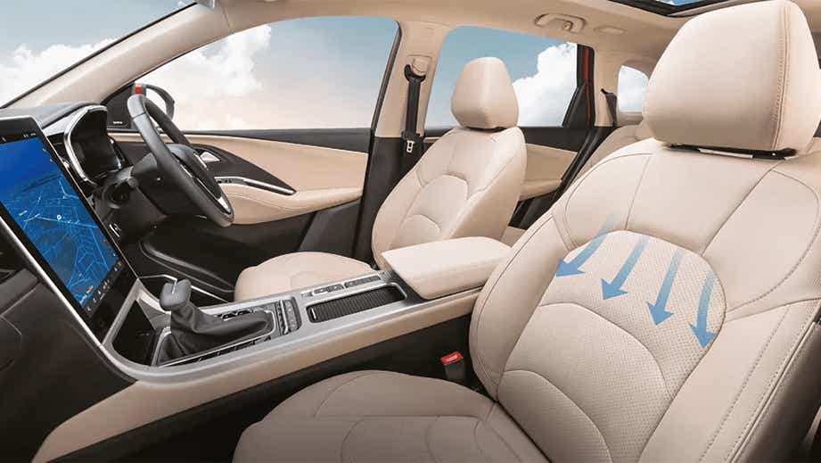 front interior cabin of a MG Hector Plus