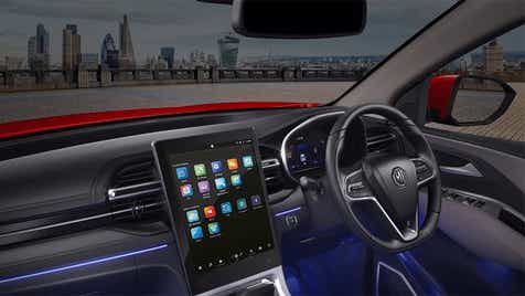 interior dashboard of a MG Hector