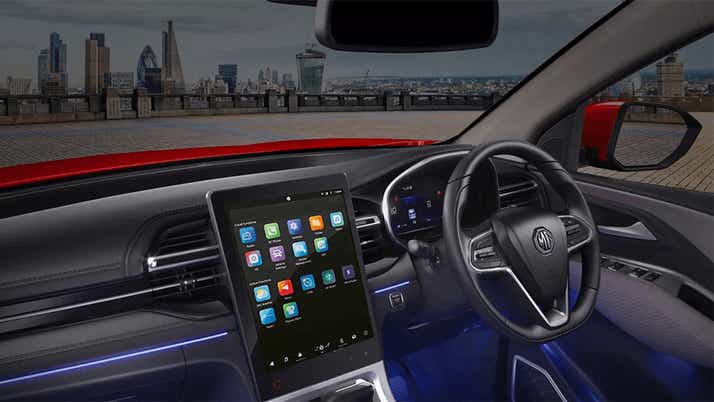 interior dashboard of a MG Hector
