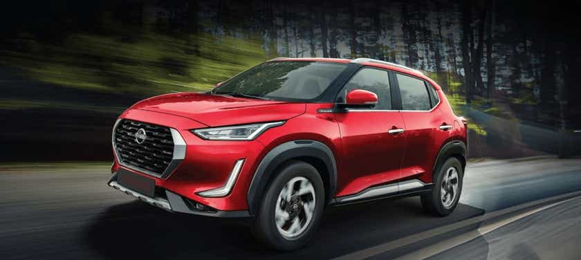 front three-quarter of a Nissan Magnite 2020-2023