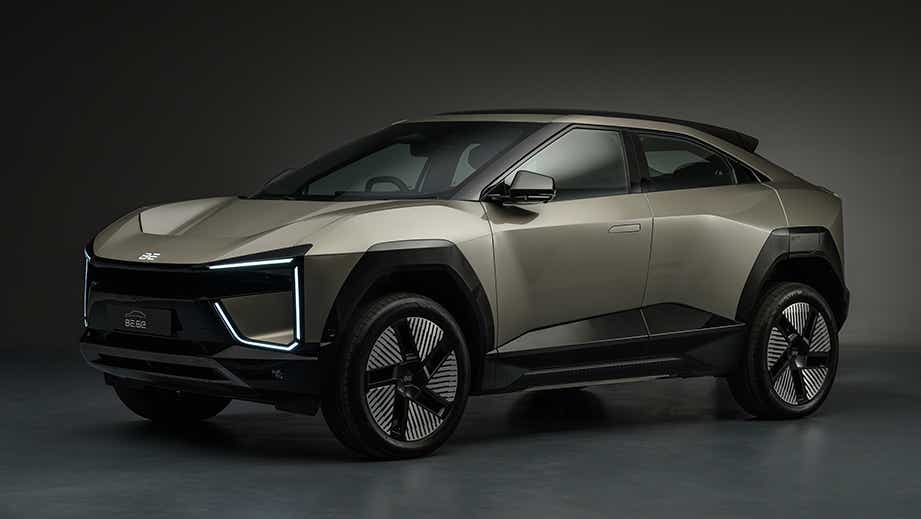 front three-quarter view of a Mahindra BE 6