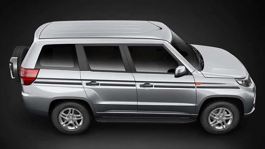 side view of a Mahindra Bolero Neo Plus