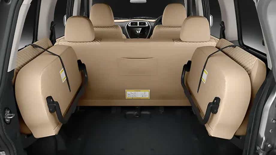Boot space and folded rear seats of a Mahindra Bolero Neo Plus