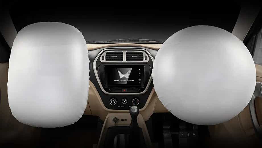 interior dashboard with airbags deployed of a Mahindra Bolero Neo Plus