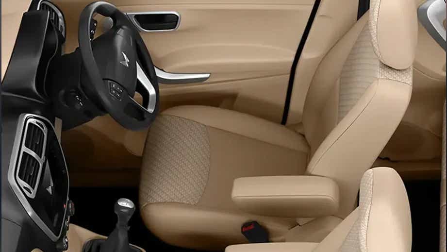 interior dashboard and front seats of a Mahindra Bolero Neo Plus