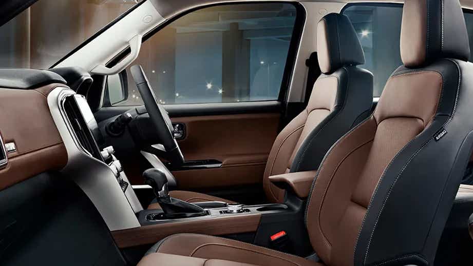 interior front seats and dashboard of a Mahindra Scorpio-N