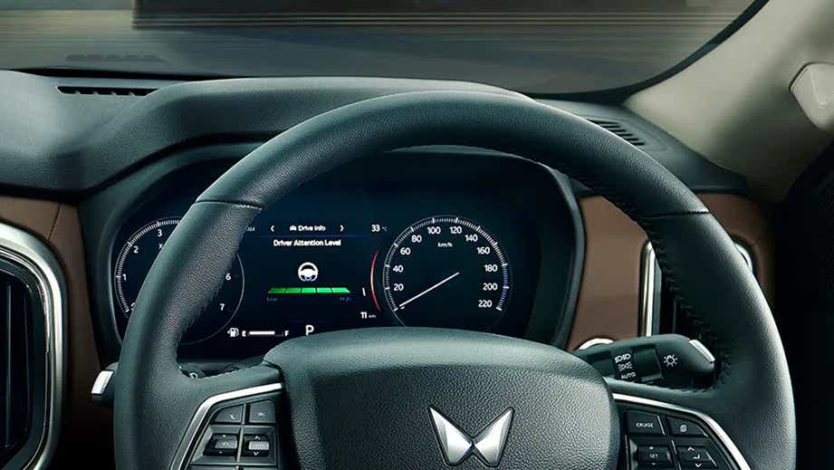 Interior dashboard of a Mahindra Scorpio-N