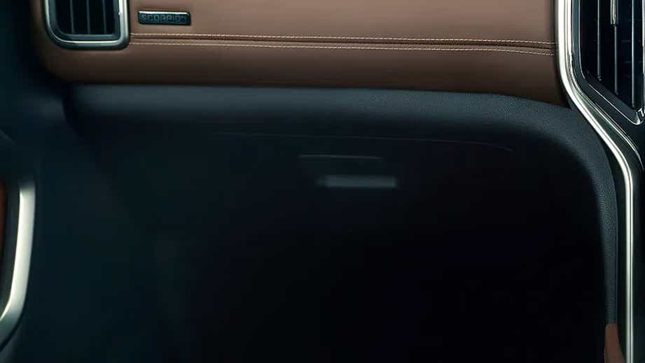 dashboard and glovebox area of a Mahindra Scorpio-N