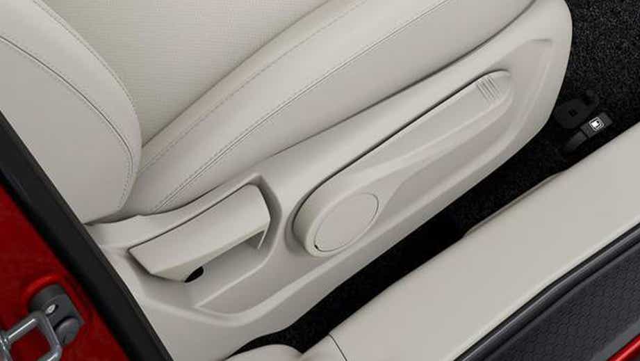 front seat adjustment controls of a Mahindra XUV300