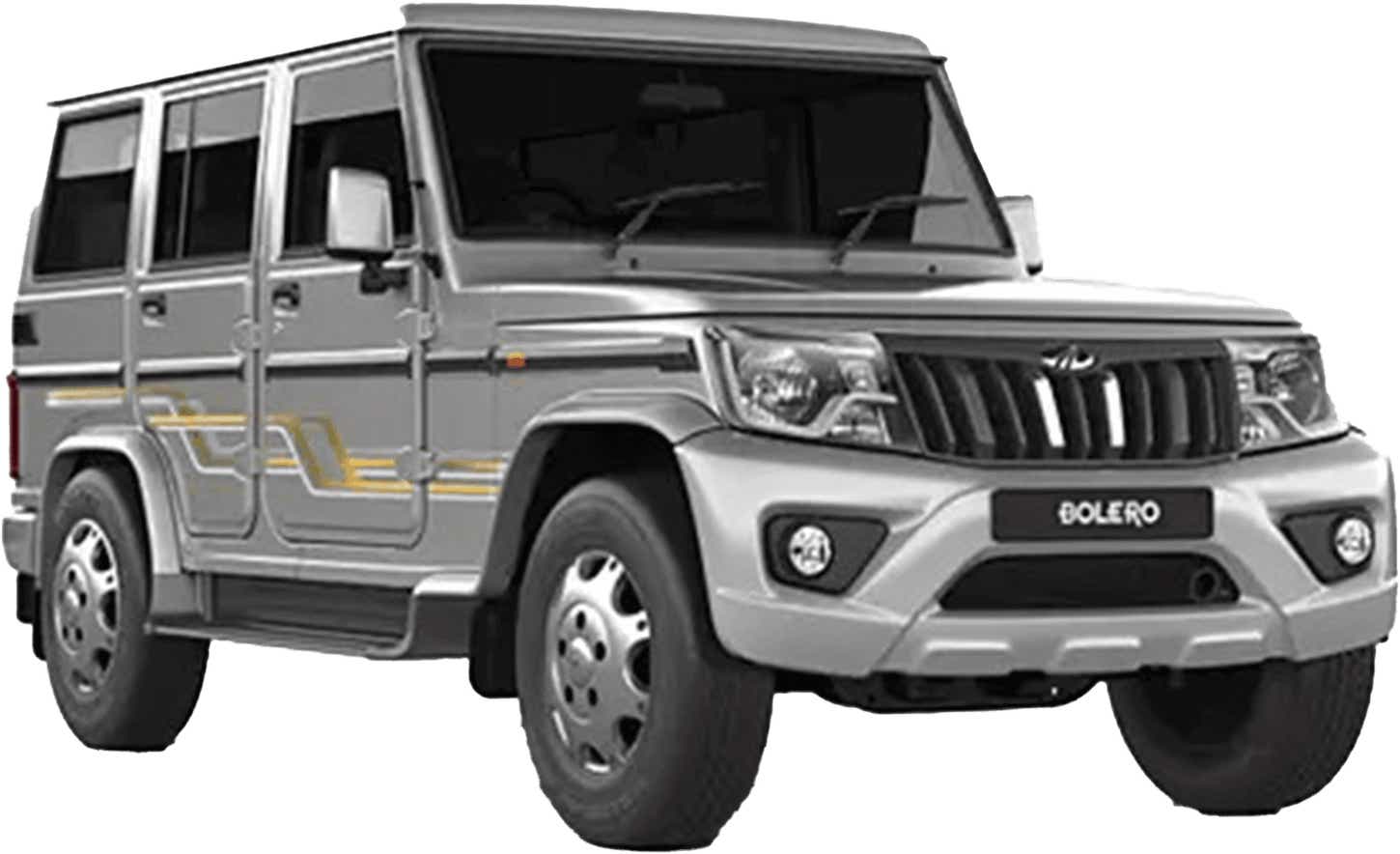 front three-quarter of a Mahindra Bolero