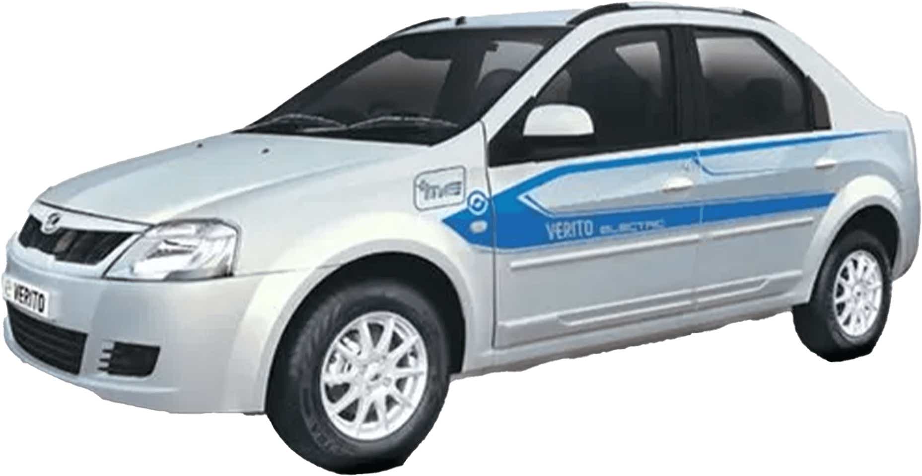 front three-quarter view of a Mahindra E Verito