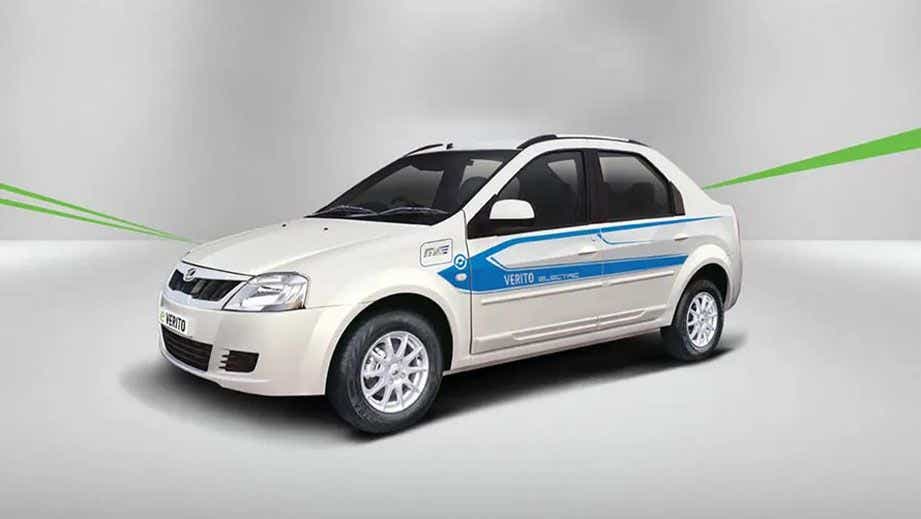 front three-quarter view of a Mahindra E Verito