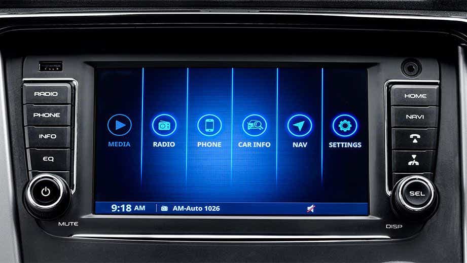 infotainment system close-up of a Mahindra KUV 100 NXT