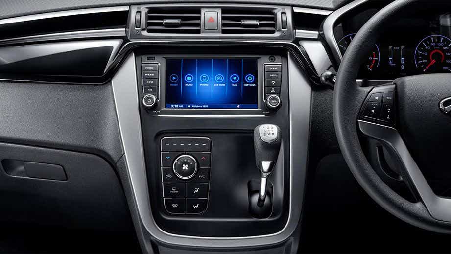 interior dashboard of a Mahindra KUV 100 NXT