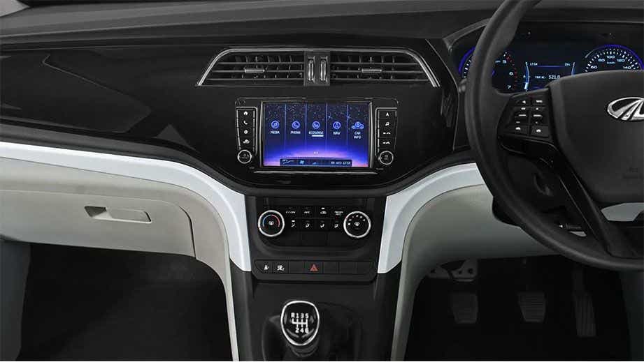 Interior dashboard of a Mahindra Marazzo