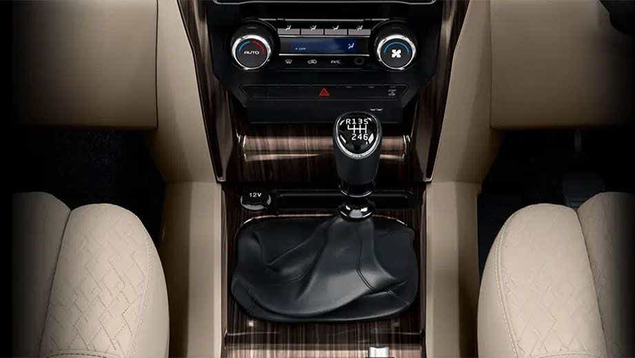 Center console and gear shifter of a Mahindra Scorpio Classic