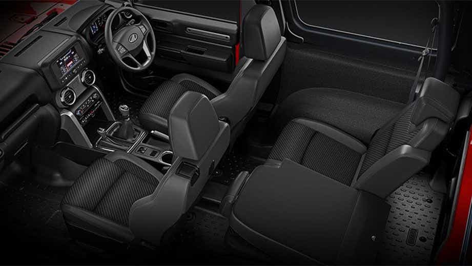 interior seating view of a Mahindra Thar