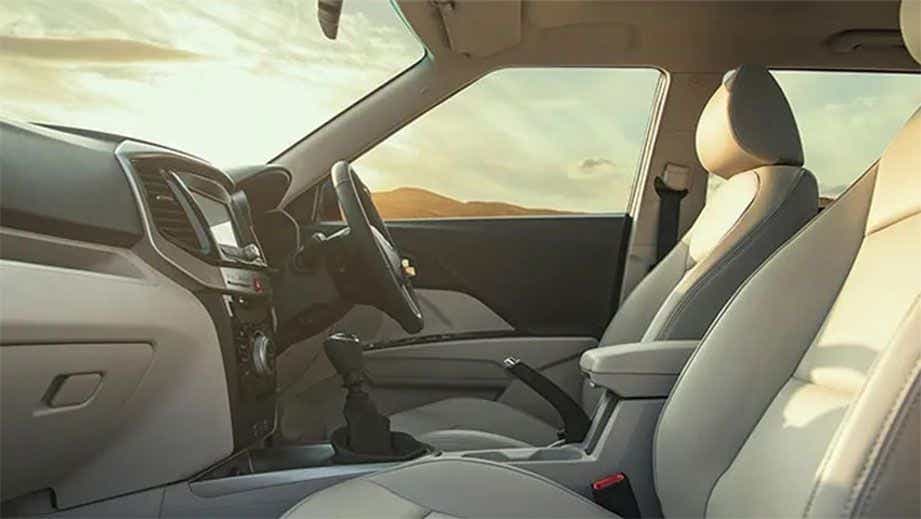 Front interior view of a Mahindra XUV300