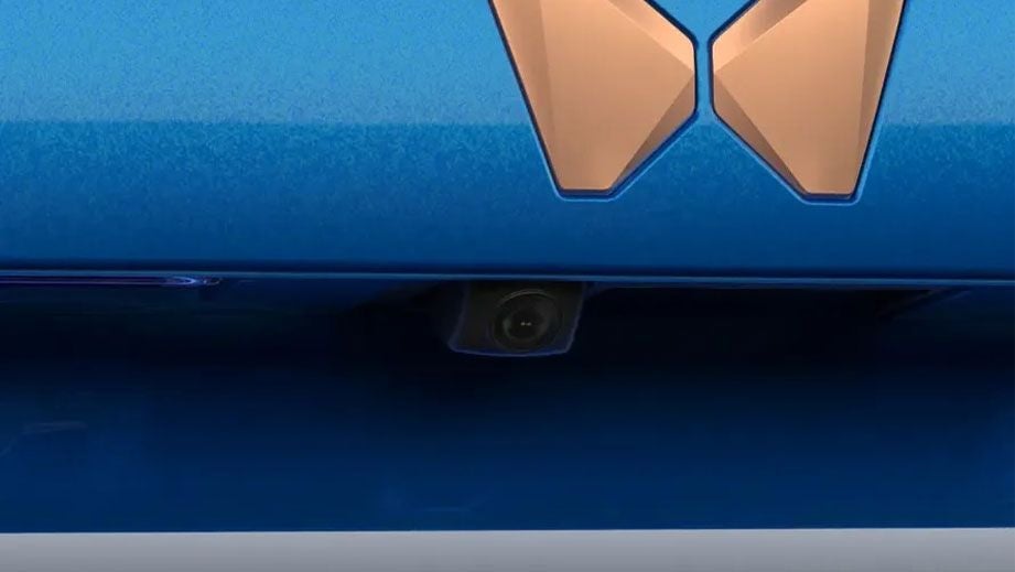 Rear camera close-up of a Mahindra XUV400 EV