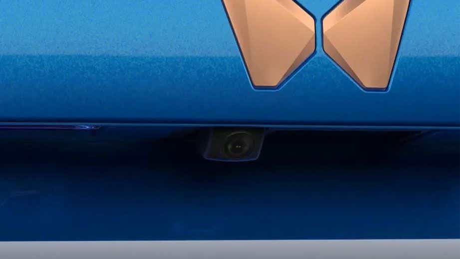 Rear camera close-up of a Mahindra XUV400 EV