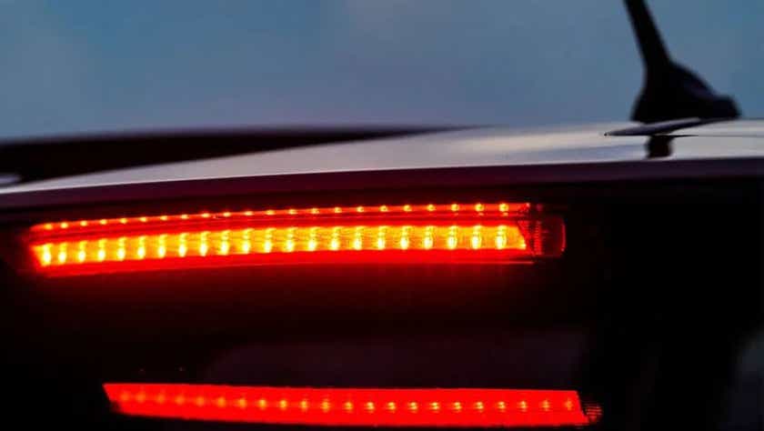 Close-up of taillight on a Mahindra XUV400 EV