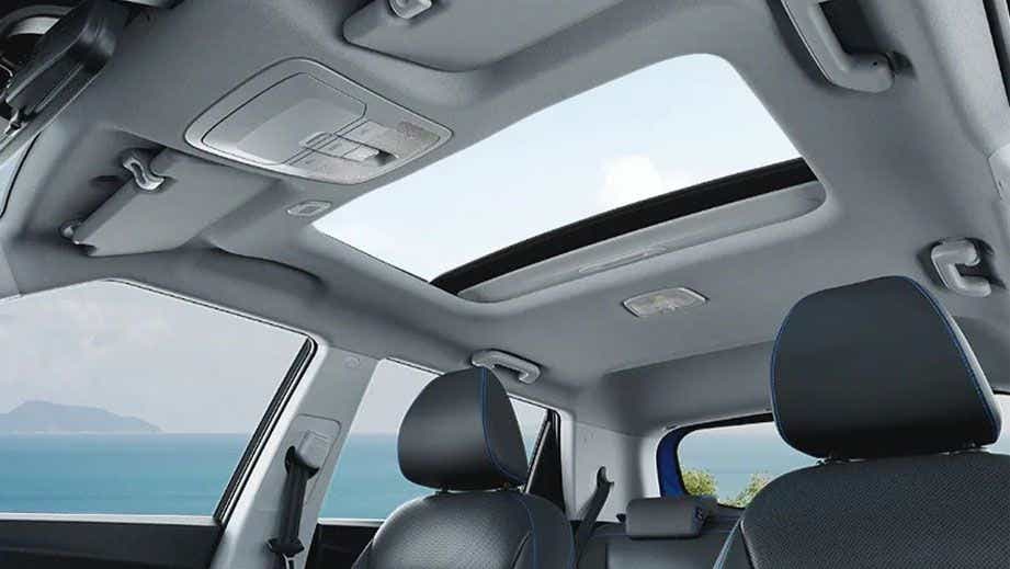 sunroof and interior view of a Mahindra XUV400 EV