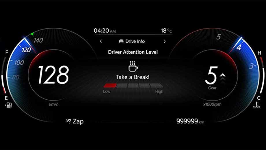 instrument cluster of a Mahindra XUV700